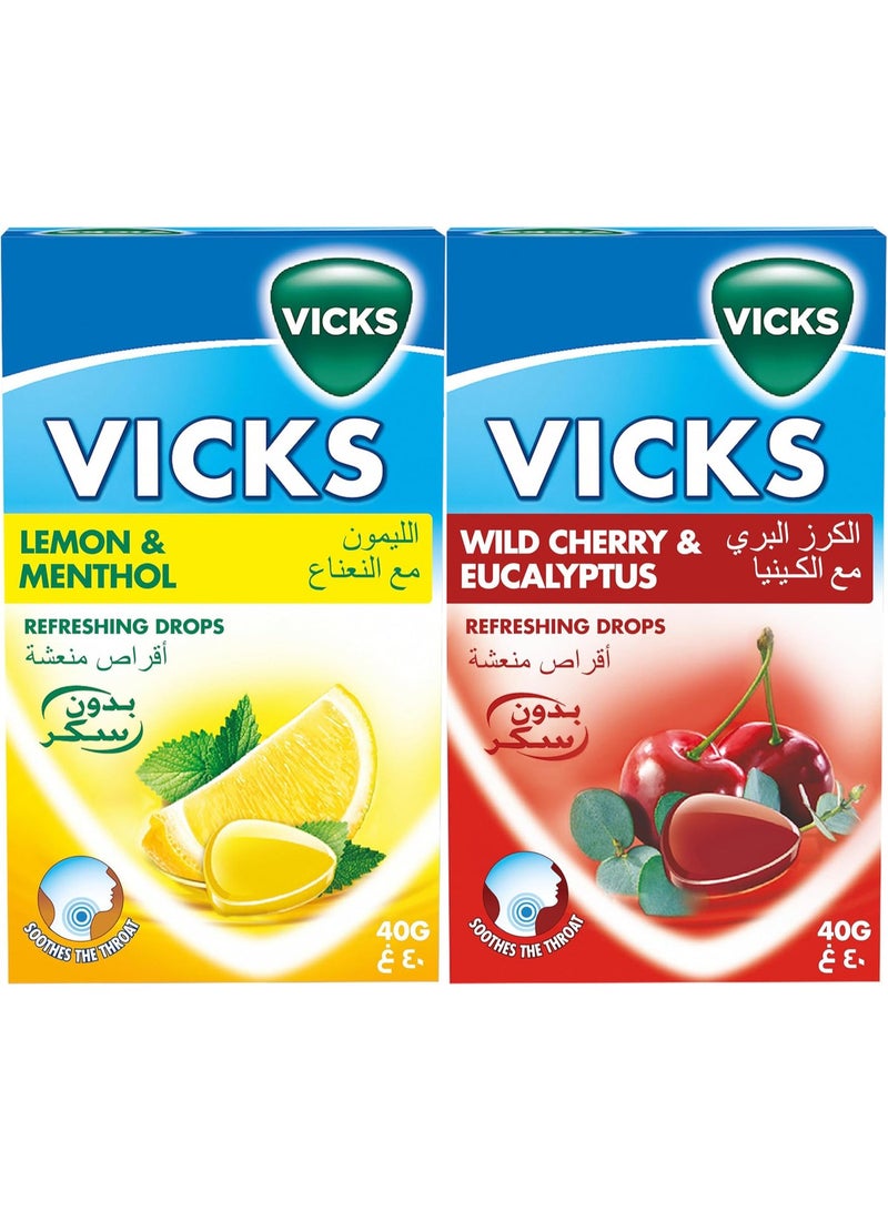 Vicks Throat Refreshing With Wild Cherry & Eucalyptus And Lemon And Menthol Sugar Free 40 gm - Image 2
